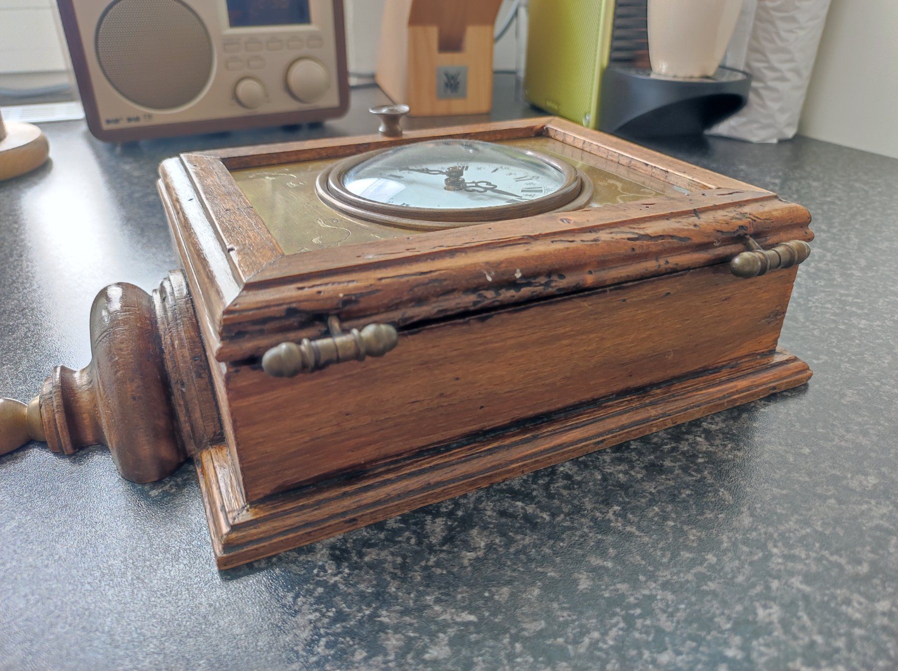 Orologi: Wanduhr mit Holz und evtl. Messing – Usato da Wohlen AG venduto da Tikale 8
