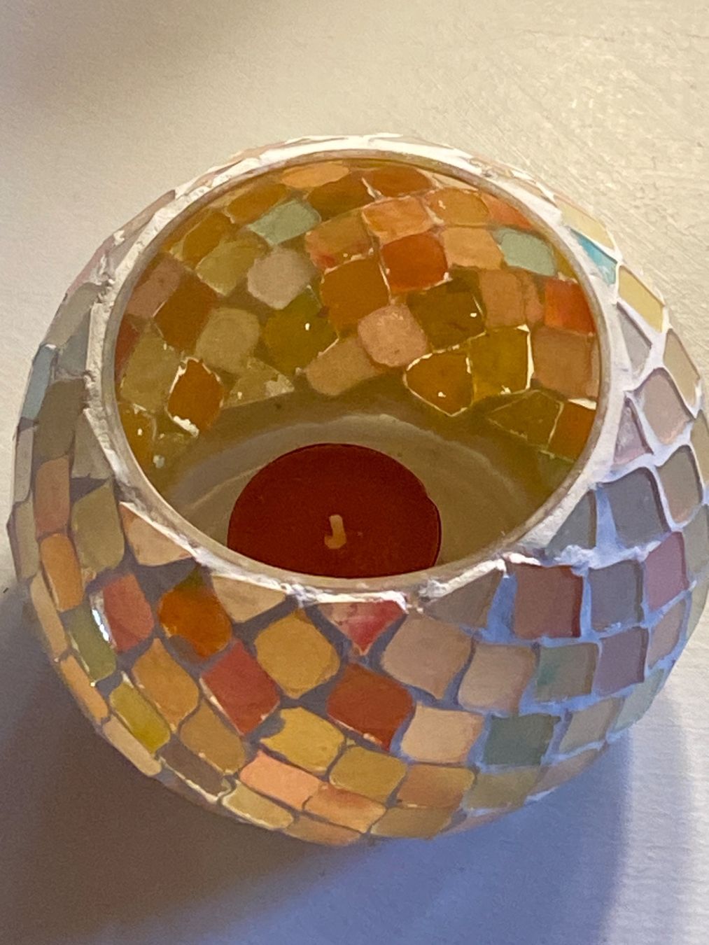 Portacandele: WINDLICHT,BUNT,MOSAIKSTEINCHEN – Nuovo (secondo la descrizione) da Meienried venduto da ManuelaBoutique 1