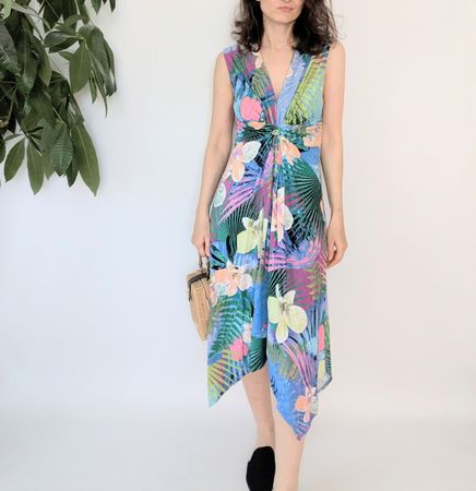 Kleid Wallis Grösse 38  Blumenmuster Viskose Mix Sommerkleid