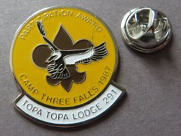 PIN SCOUT PFADFINDER CAMP THREE FALLS 1987, TOPA TOPA, ADLER
