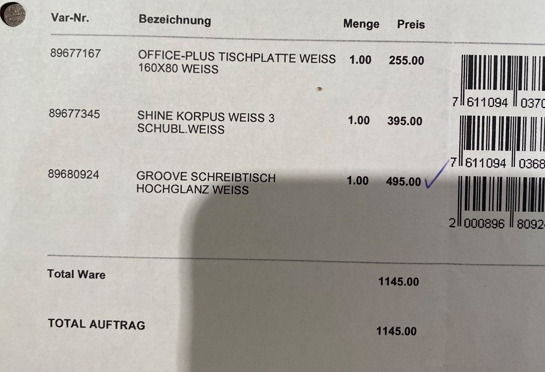 Interio Tavoli: Arbeitstisch weiss – Usato da Wettingen venduto da Leila030 8
