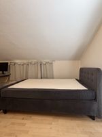 TOM TAILOR Boxspringbett 140x200 cm – Dunkelgrau/Samt optik