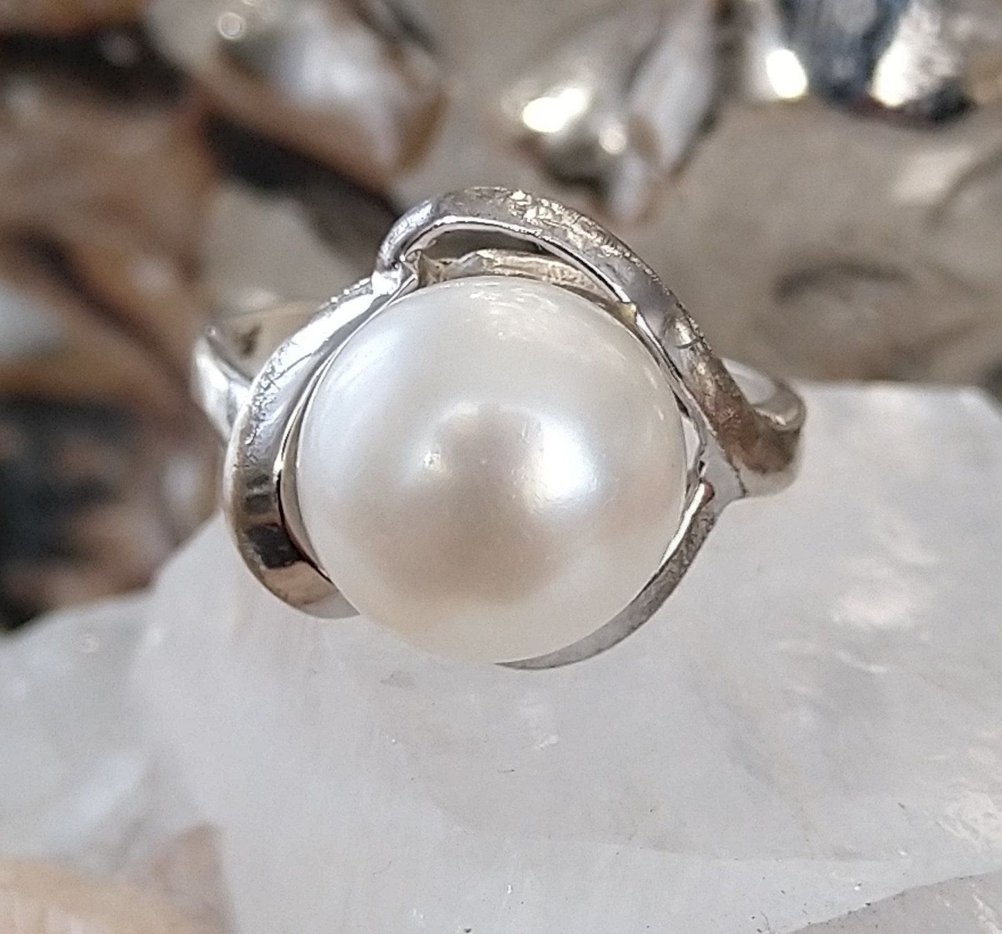 Ringe: PERLEN RING IN 925 SILBER – Gebraucht aus Romanshorn von BoutiqueA 2