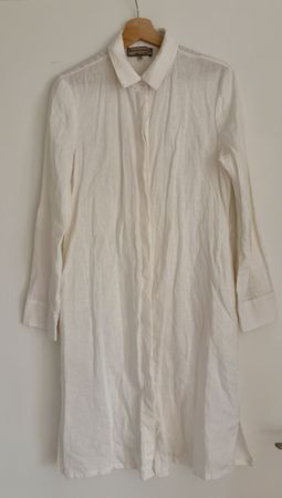 Hemdkleid Weiss Grösse 38 Leinen. Neu