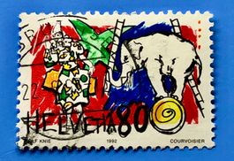 Nr.834 Weissclown mit Elefant  GESTEMPELT Sonderpostmarken 