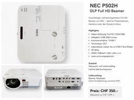 NEC P502H DLP Full HD Beamer