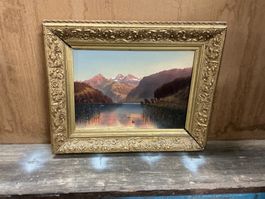 Original Ölbild - Stansstad mit Wallenstöcken