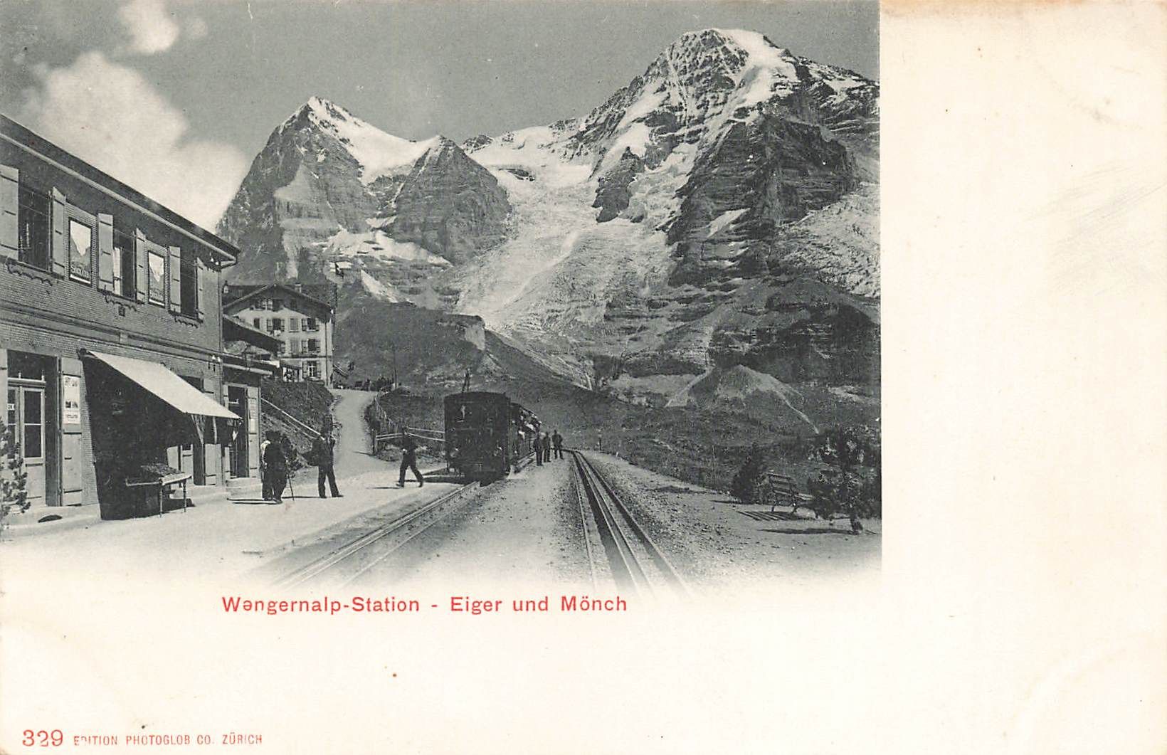 Cartoline postali: Wengernalp (BE) – Bahnstation mit Eiger und Mönch – Usato da Biasca venduto da Blenio71
