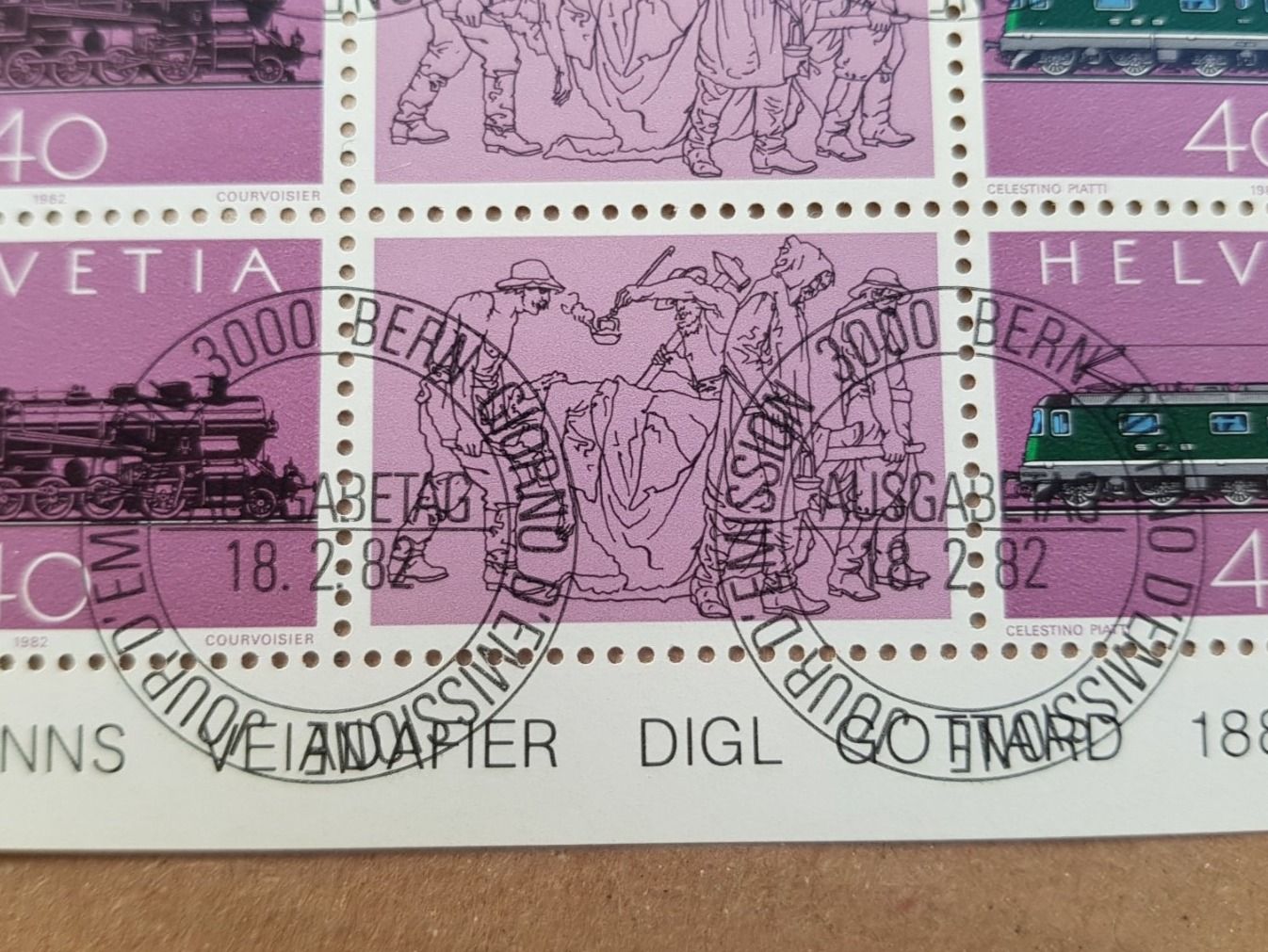 Alle Briefmarken: 1982 - Kleinbogen Nr. 668 - 669 mit ET        /   454 – Gebraucht aus Rümlang von coh_87ww 3