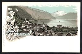 Litho Montreux, Totalansicht aus der Vog