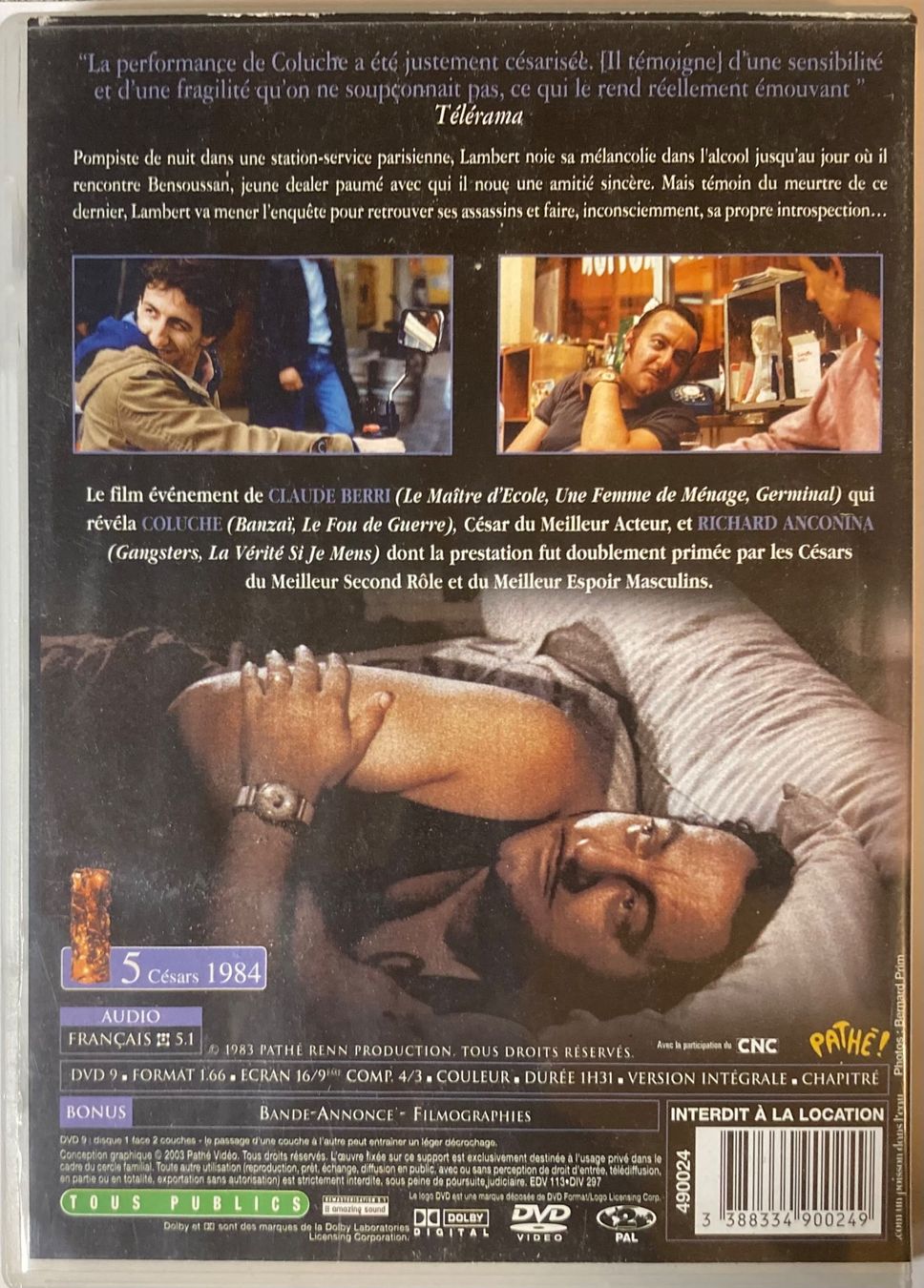 Tutti i DVDs: CLAUDE BERRI - TCHAO PANTIN – Usato da Poliez-Pittet venduto da Newtown-Records 1