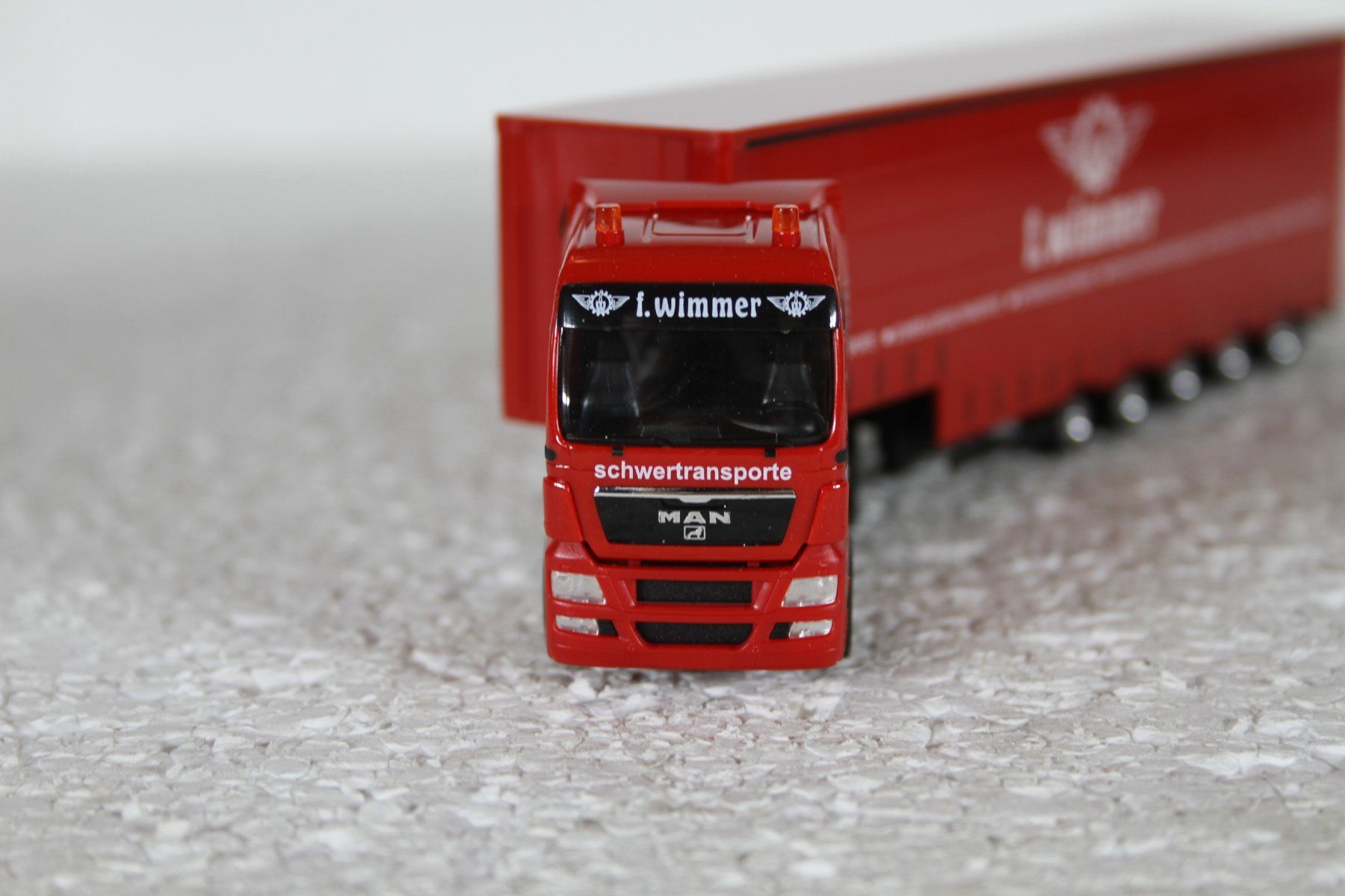 Herpa Modellini d'auto: Herpa MAN Sattelzug Schwerlastzug Wimmer – Usato da Triesen venduto da gleis8 4