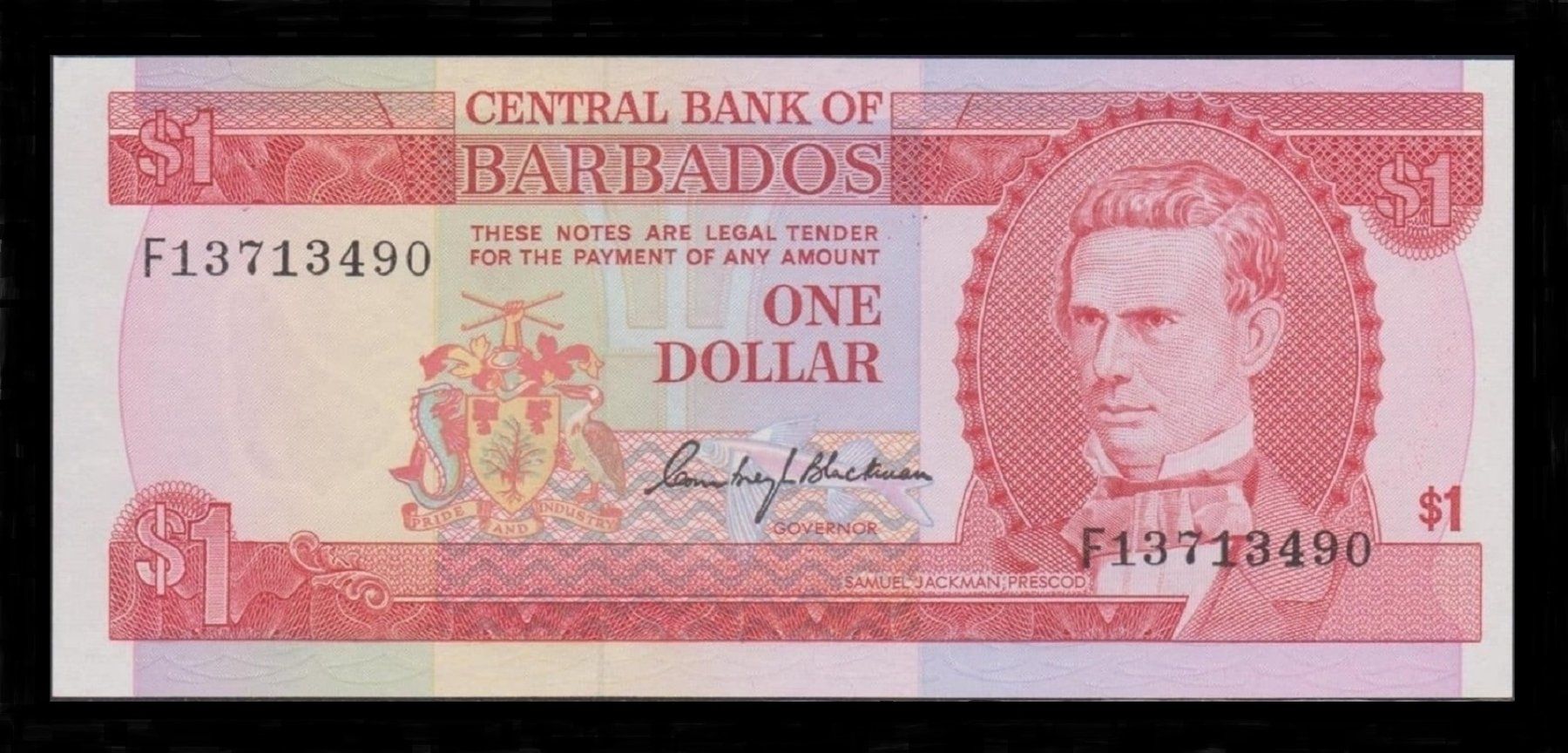 Banconote: Barbados 1 Dollar (ND 1973) ungefalten – Nuovo (secondo la descrizione) da WilSG venduto da Wil10