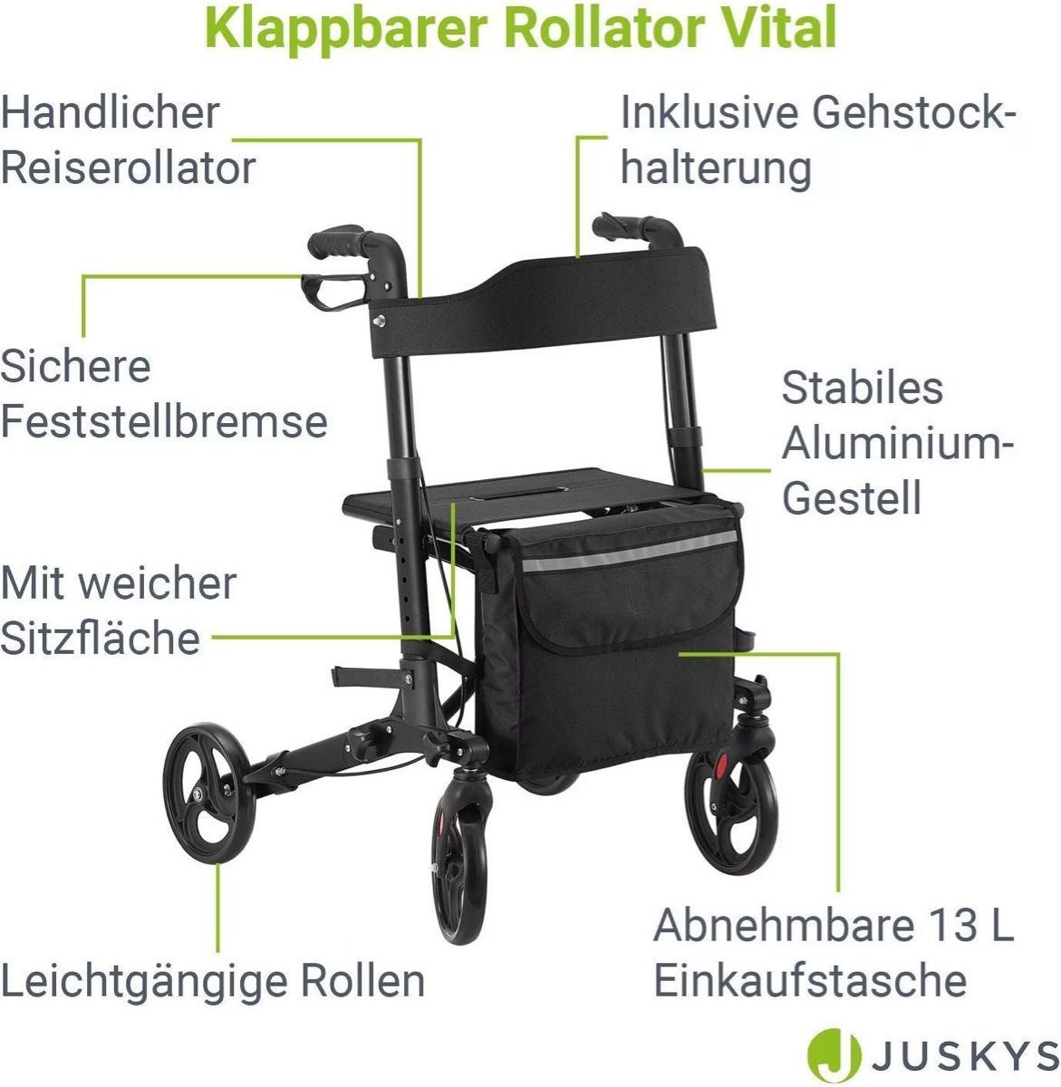 Gehhilfen: Rollator Juskys Vital beige – Gebraucht aus Männedorf von deal4deal 6