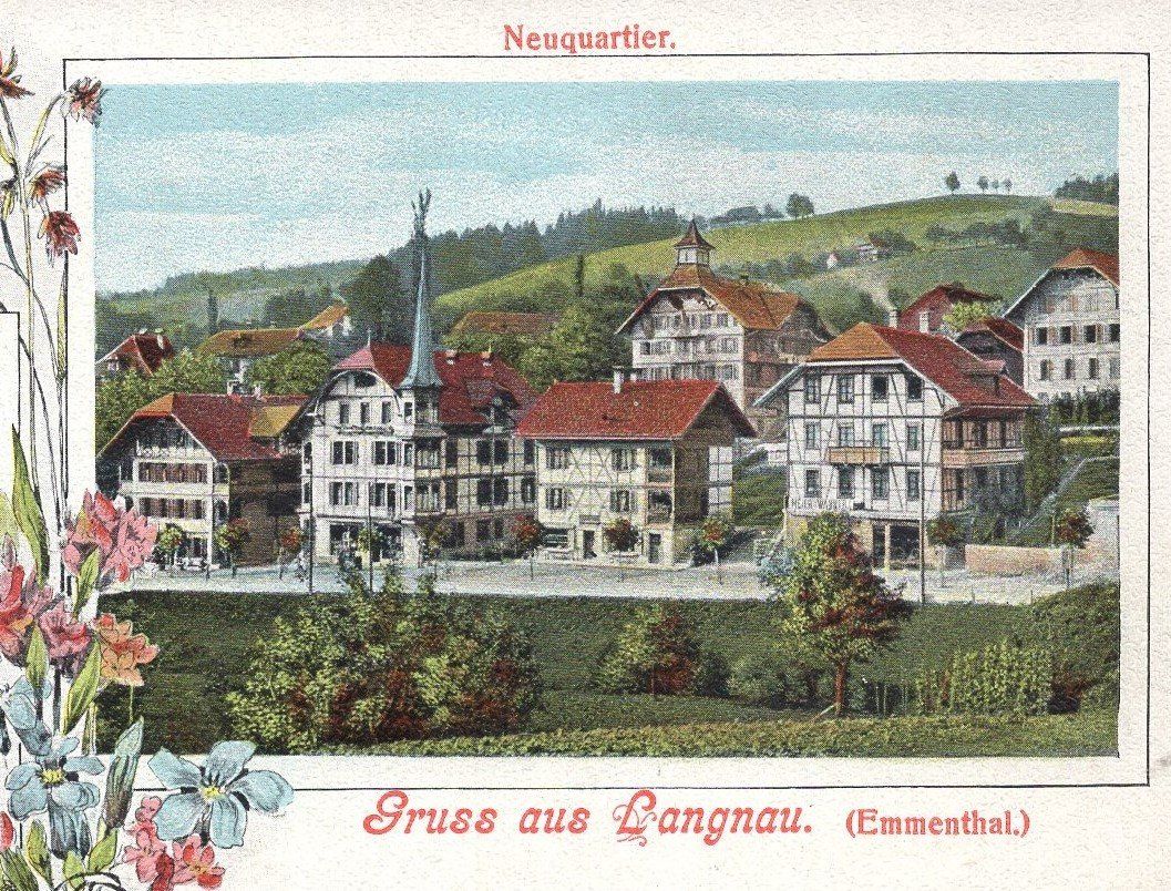 Cartoline postali: Langnau    Emmental   -   Neuquartier  Met. Kirche – Usato da Aarau venduto da kufi44 2