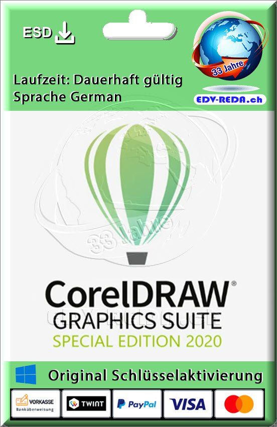 CorelDRAW Software: CorelDRAW Graphics Suite 2020 Special Edition Dauer Lizenz – Nuovo (secondo la descrizione) da Langenthal venduto da Reda