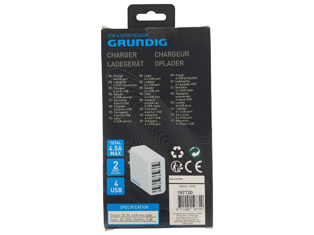 Ladegeräte: GRUNDIG Ladegerät 4 USB – Neu und originalverpackt aus Hünenberg von Restwert_Zug 1