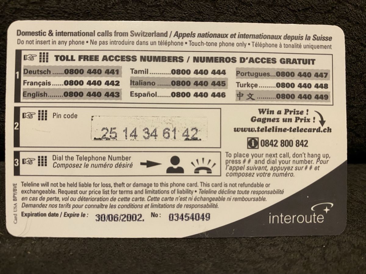 Telefon- & Taxkarten: Teleline – Gebraucht aus Lausanne von babacard10 1