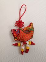 🤩BOHO-CHIC 2 ANHÄNGER GLÜCKS-FISCH & KISSEN & GLÖCKCHEN NEU