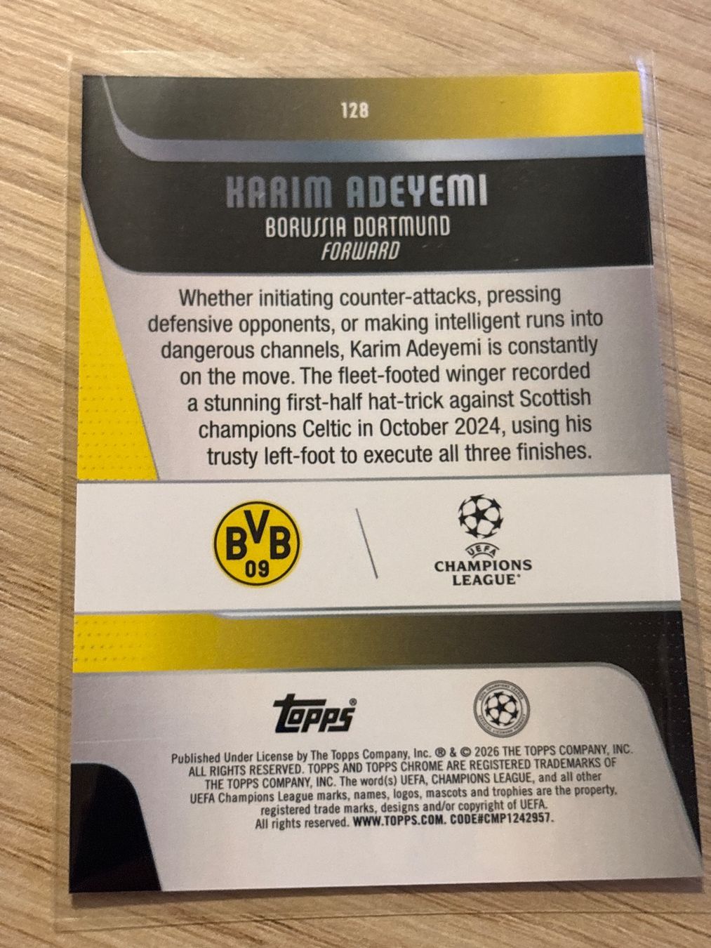 Topps Carte collezionabili: Topps Chrome UCC 25/26 Karim Adeyemi Prism Refractor – Nuovo (secondo la descrizione) da Zürich venduto da BVBWINNER 1