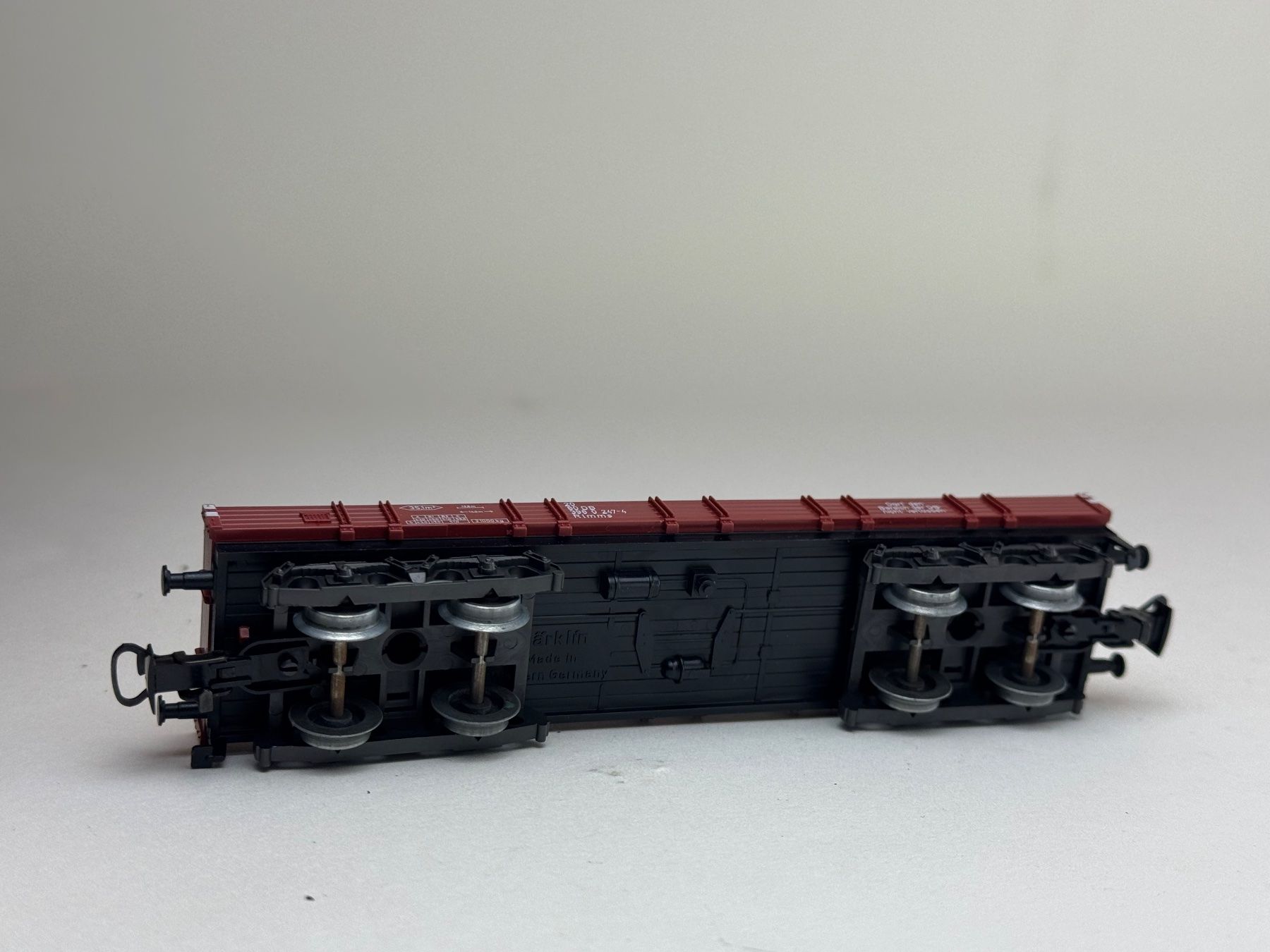 Märklin Modellini di ferrovie: HR- Märklin 4 Achs Flachwagon DB – Usato da Elm venduto da Wikmtz 2