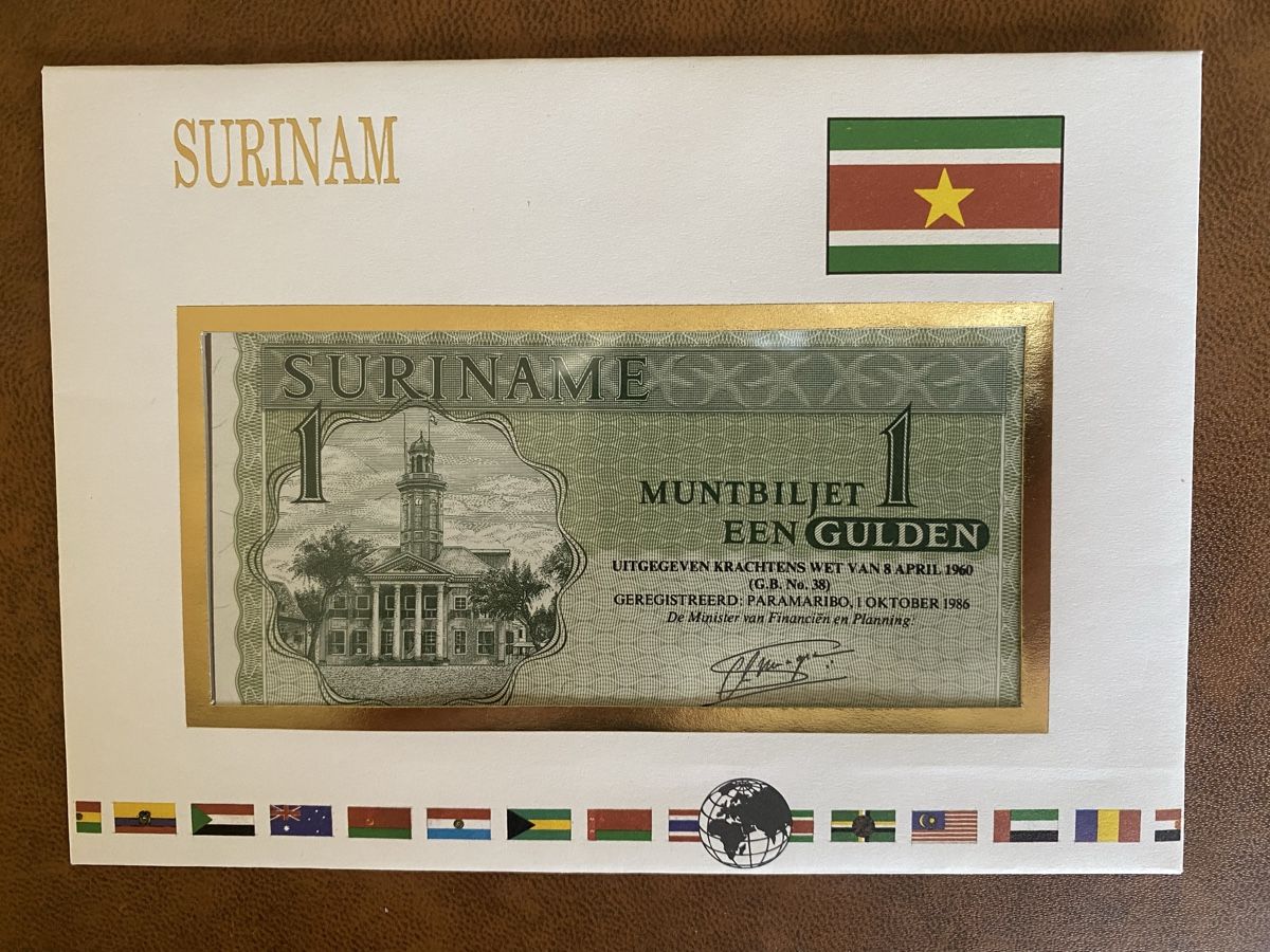 Banknoten: Surinam 1 Gulden Notenbrief – Neu und originalverpackt aus Thörishaus von luc_nsv9