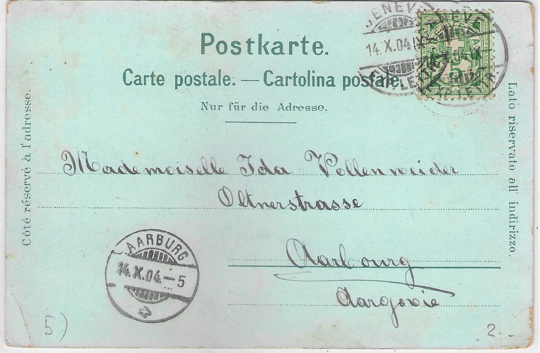 Cartoline postali: Souvenir de Geneve - Mondschein-Litho – Usato da Ettingen venduto da Kartenplanet 1