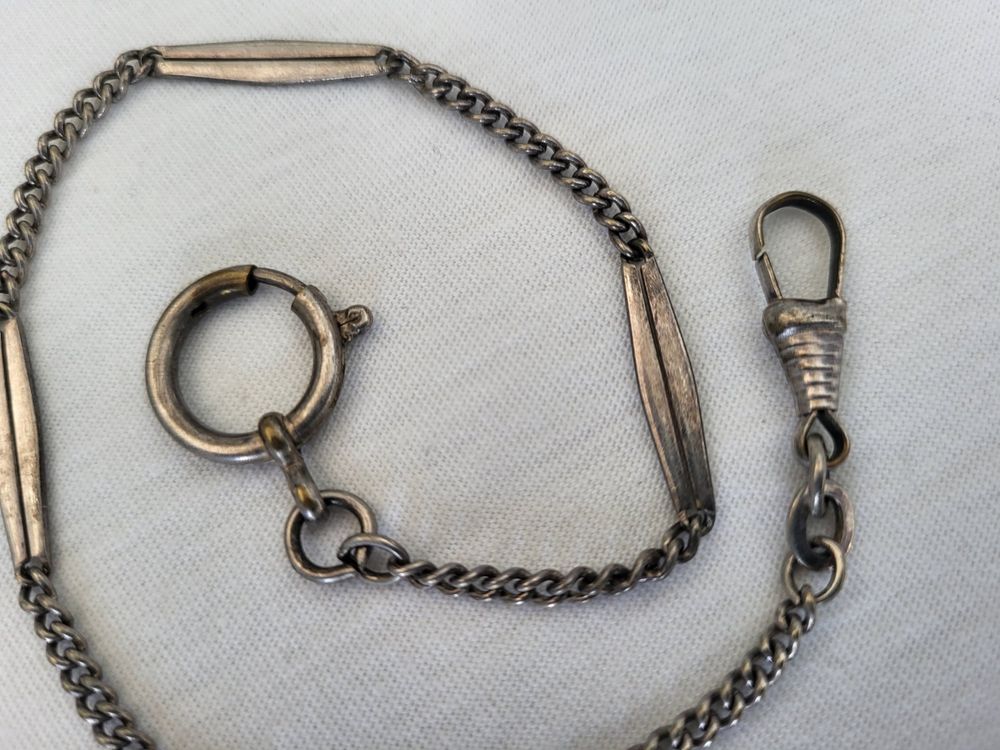 ZTA Herren Albert Kette Taschenuhr Kette - Vintage Westenkette Mit Dreieck Anhänger