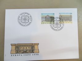 3 Briefe FDC Europa/CEPT 1990 Satz Einzel und Viererblock