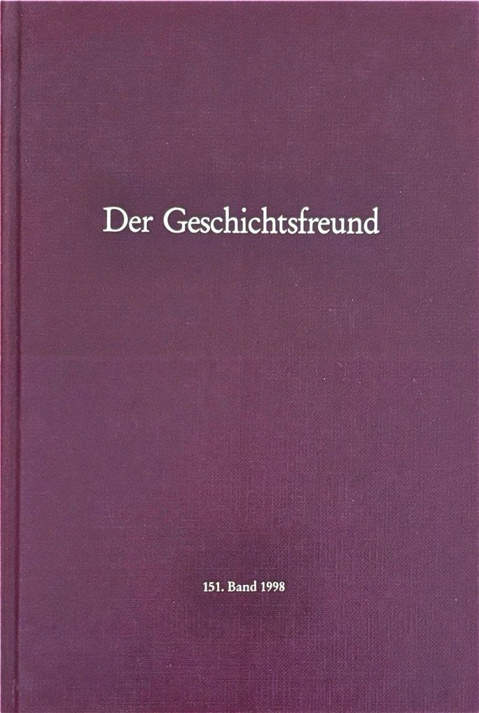 Libri: Der Geschichtsfreund 151. Band - 1998 – Usato da Sarnen venduto da Livres