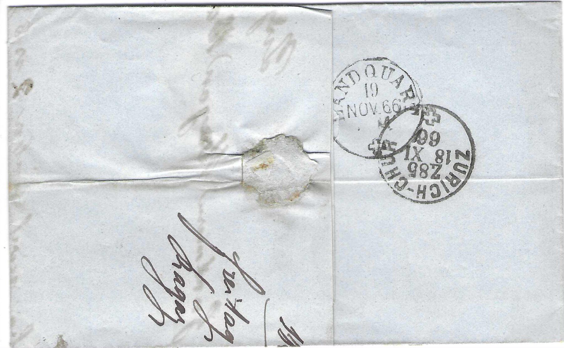 Tutti i francobolli: Faltbrief Ragaz - Malans 1866 – Usato da Wildhaus venduto da Brunphil 1