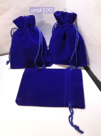 NEU 3 Stück Königsblaue Schmuckbeutel aus Samt 9x12