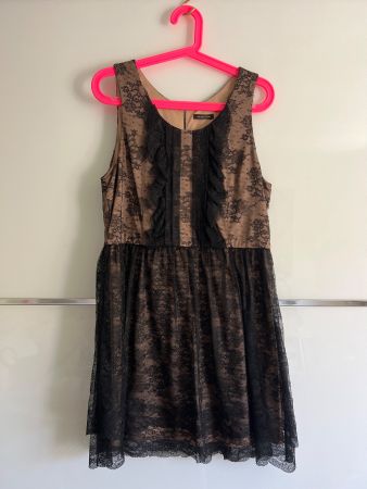 Massimo Dutti Kleid, Gr. 44, elegantes Spitzenkleid