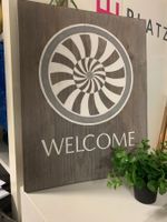 Originelle Holztafel "Welcome" - Unikat - handmade