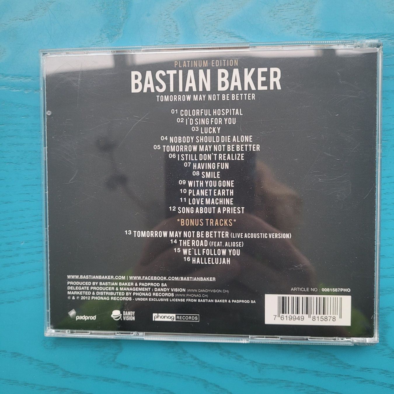CD: Bastian Baker- tomorrow may not be better – Usato da SCHÜBELBACH venduto da CoKaHa 1