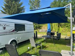 Sonnenschirm Ampelschirm blau 4 x 3 Meter, neuwertig