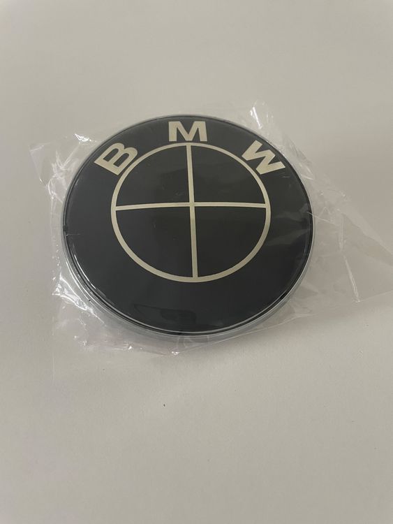 BMW Emblem Logo 74mm für Motorhaube in schwarz/gold Neu