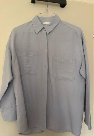 Hemd/Jacke, Leinengemisch, hellblau, oversized