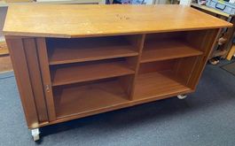 Rollcontainer/Sideboard aus Holz mit Schiebetüren,auf Rollen