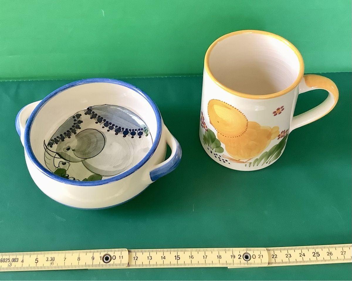 Tazze: Kindertasse und Schüsselchen, handbemalt – Usato da Reinach BL venduto da P.Maeser