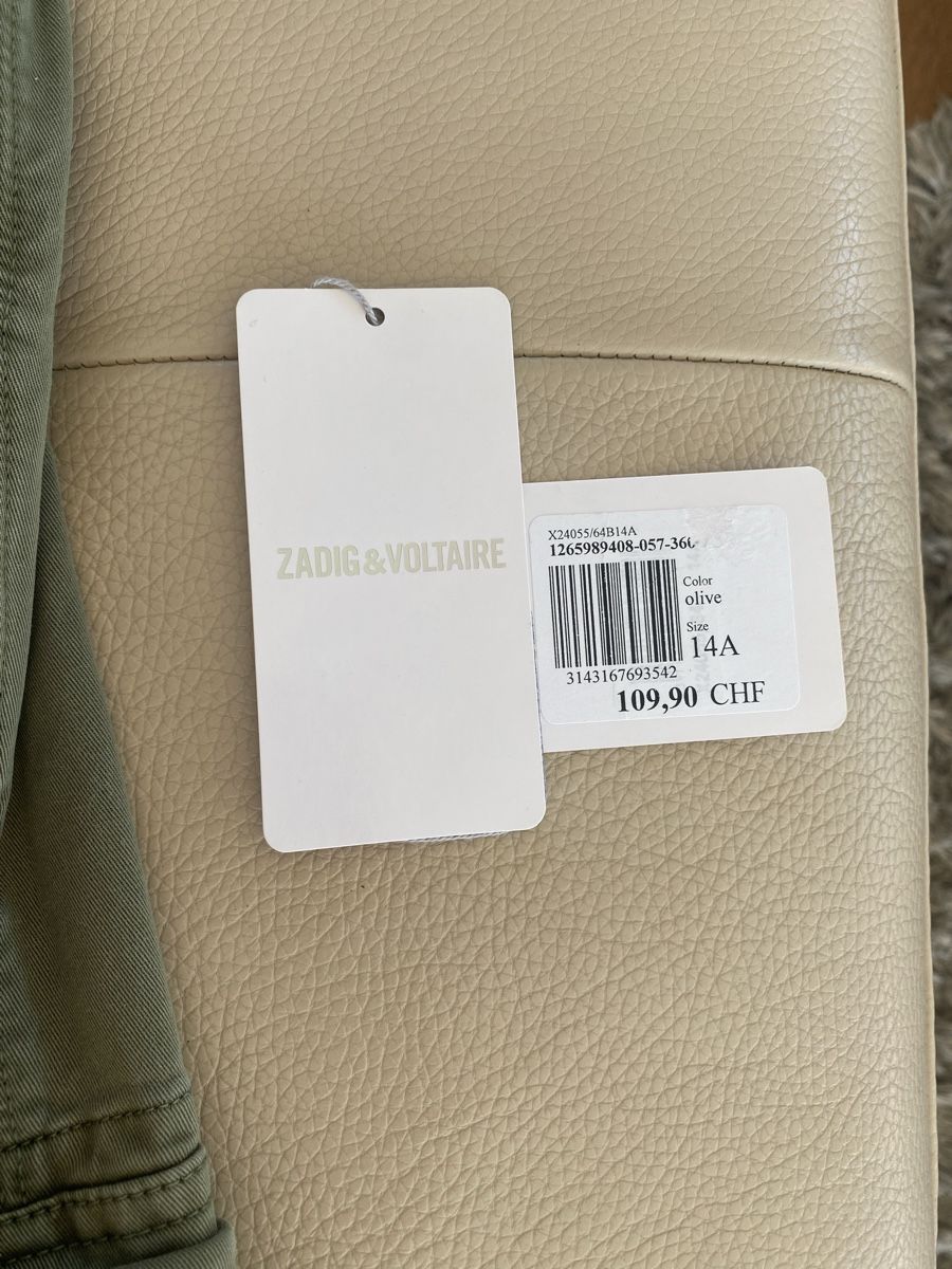Zadig & Voltaire Pantaloni: Zadig & Voltaire Cargohose olive Size 14A-S – Nuovo (secondo la descrizione) da Meggen venduto da 6003Luzern 1
