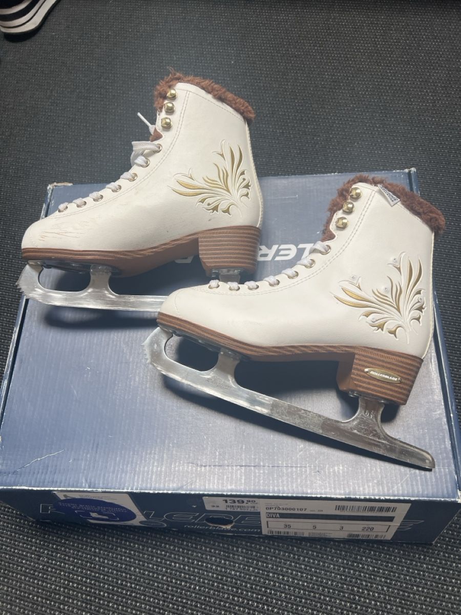 Schlittschuhe: Eiskunstlaufschuhe weiss Grösse 35 – Gebraucht aus Wolfwil von Vessie 1