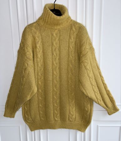 Rare hand knit wool & mohair sweater rollneck Doen style