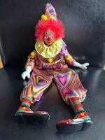 Porzellan-Clownpuppe 39 cm bunt & nostalgisch Privatsammlung