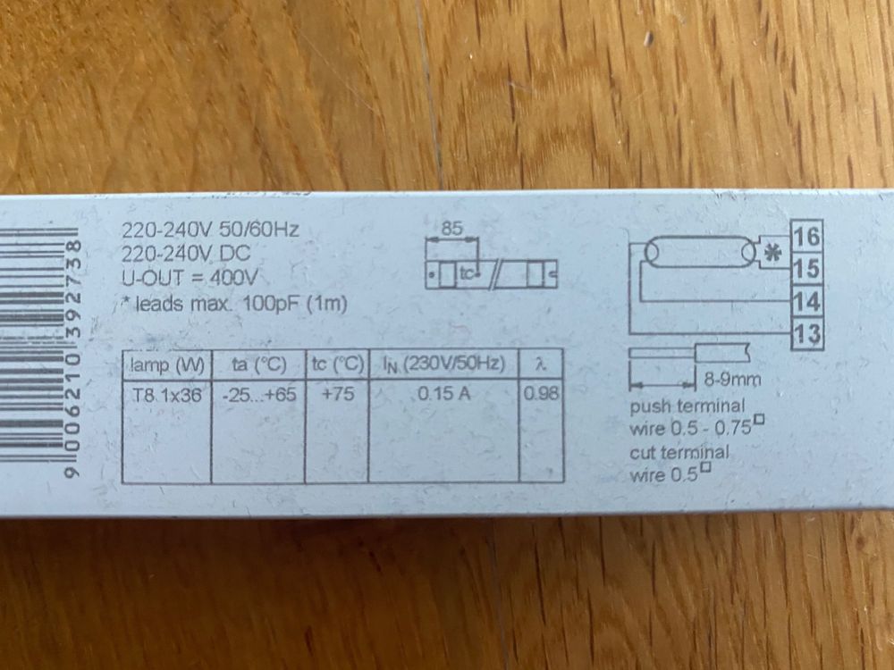Tridonic Elektronisches Vorschaltgerät 1x36 T8 PRO lp (Gebraucht) in