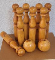 Antikes "Kranzkegeln" Holz gedrechselt verm. 60er Jahre