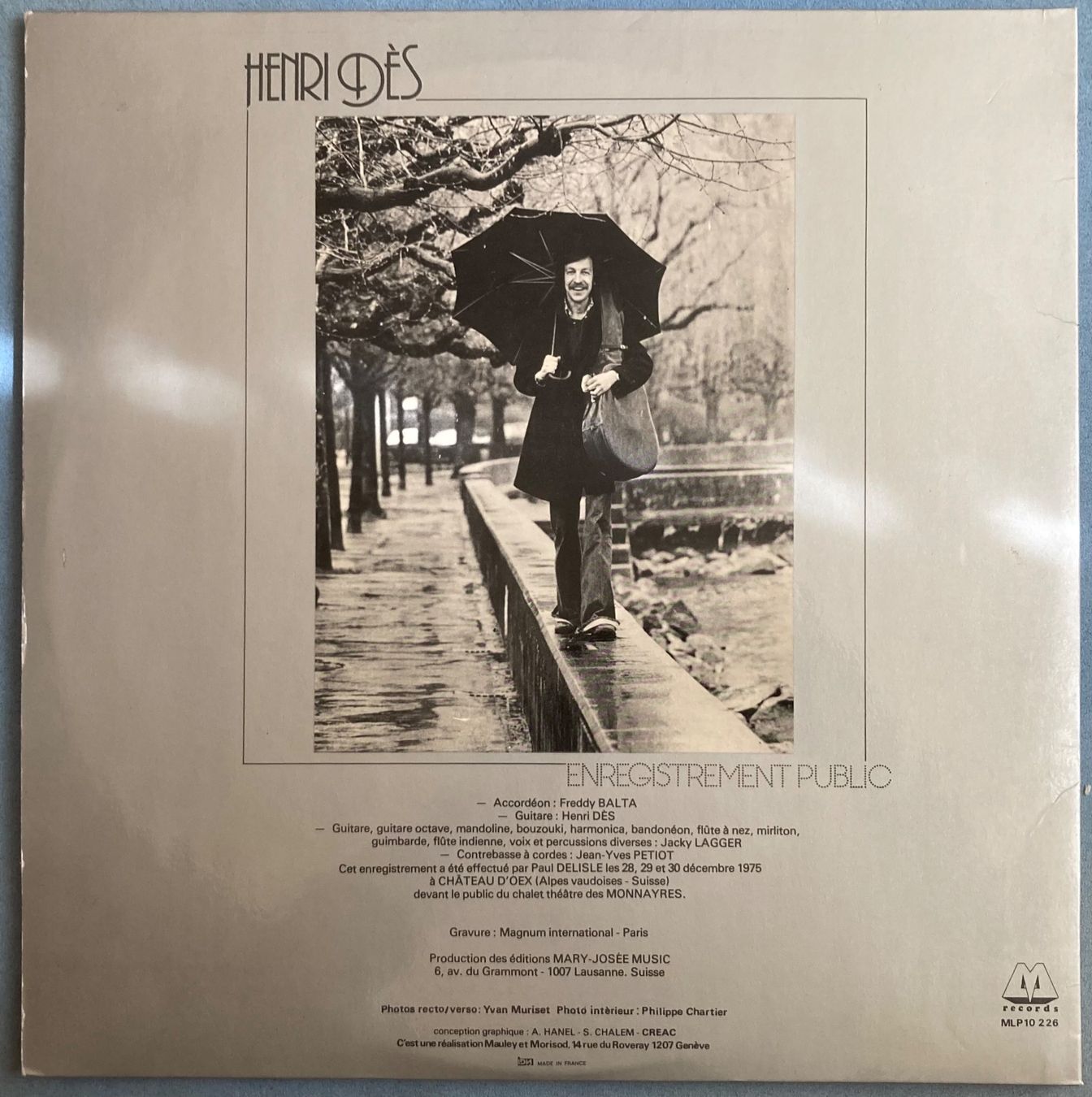 Schallplatten: HENRI DÈS - ENREGISTREMENT PUBLIC – Gebraucht aus Poliez-Pittet von Newtown-Records 1