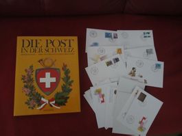 DIE POST IN DER SCHWEIZ(BUCH + 15 X ERSTAGSBRIEFE)