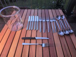 Besteck-Set inkl. Vorratsglas (Messer, Gabeln, Löffel)
