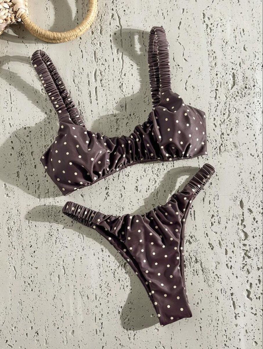 Shein Costumi da bagno & Bikini: Bikini braun gerafft zweiteilig  – Nuovo e nell'imballaggio originale da Muhen venduto da _arif_